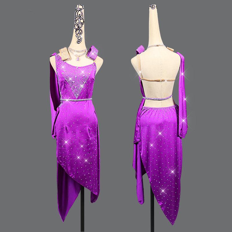 Garuda SHOP　レディース社交ダンス衣装　サイズ調整対応　ラテン練習競技レッスンウエア　 セット品　ライトストーン飾り　品番3851