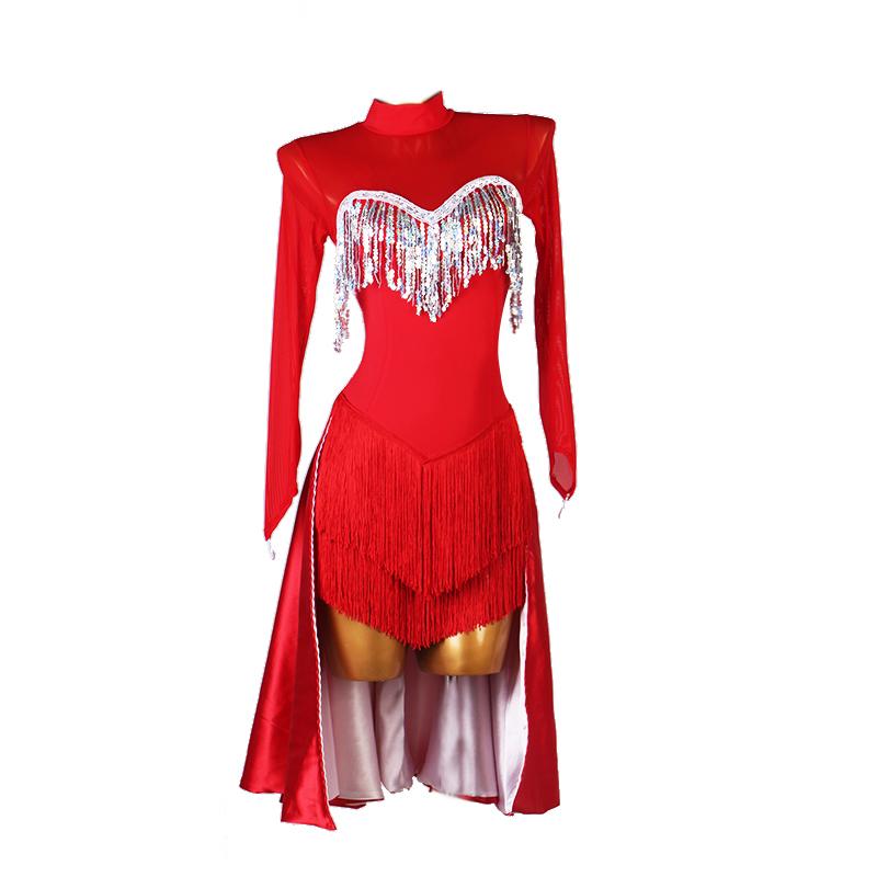 Garuda SHOP　レディース社交ダンス衣装　サイズ調整可　ラテン練習競技レッスンウエア　パーティーダンス発表会ワンピース 　品番3915