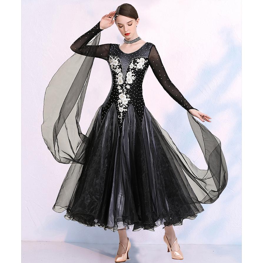 Garuda SHOP　社交ダンス衣装レディースモダンドレス　発表会ドレス　モダン競技試合ワンピース　サイズ調整対応　豪華新作2色ダンスドレス　品番3949 |  | 05