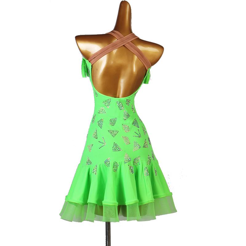 Garuda SHOP　レディース社交ダンス衣装　サイズ調整可　ラテン練習競技レッスンウエア　パーティーダンス発表会ワンピース  2色　品番3979 |  | 01