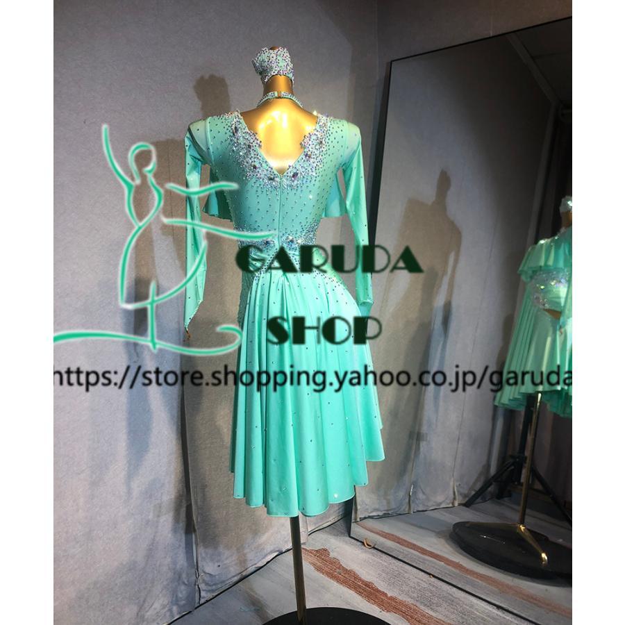 Garuda SHOP　レディース社交ダンス衣装　競技ドレス　ラテンドレス　高級品　発表会用演出服 　サイズ調整可 輝きライトストーン飾り　2種類　品番4517_4