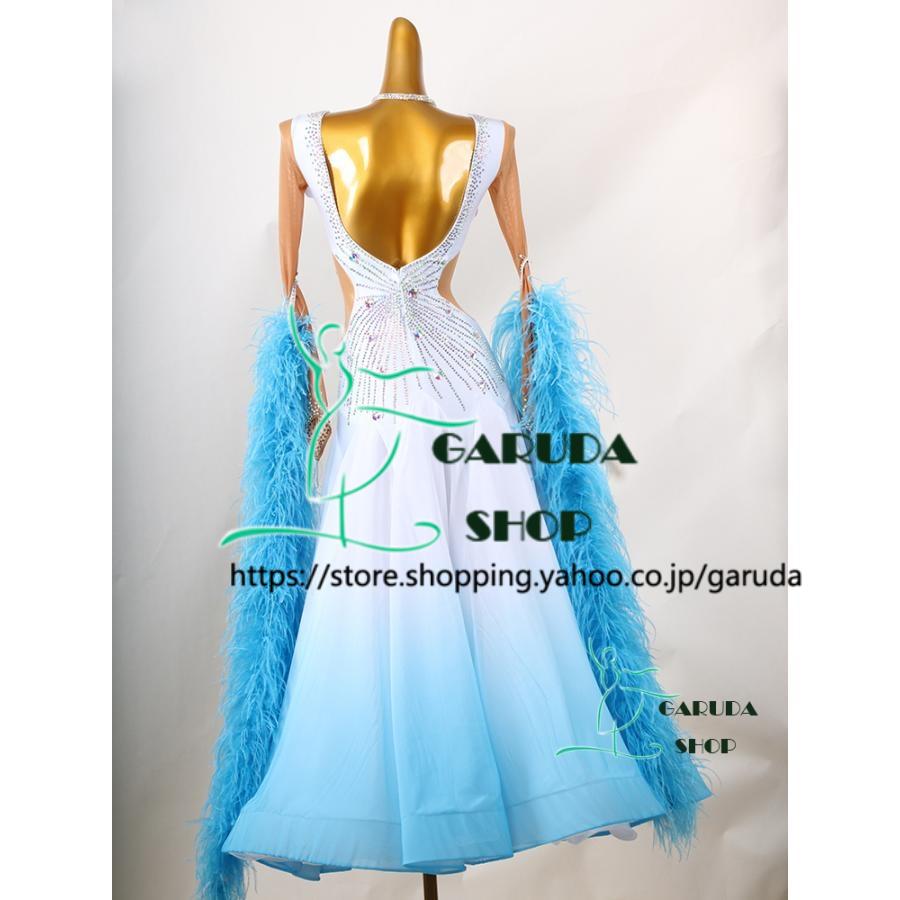 Garuda SHOP　レディース社交ダンス衣装　競技ドレス　ワルツドレス高級品　発表会用演出服パーティードレスワンピース　セミオーダー可　2色　品番5057_1