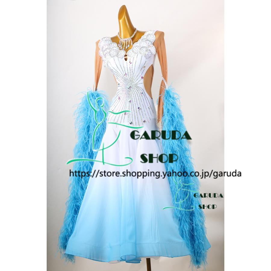 Garuda SHOP　レディース社交ダンス衣装　競技ドレス　ワルツドレス高級品　発表会用演出服パーティードレスワンピース　セミオーダー可　2色　品番5057_2