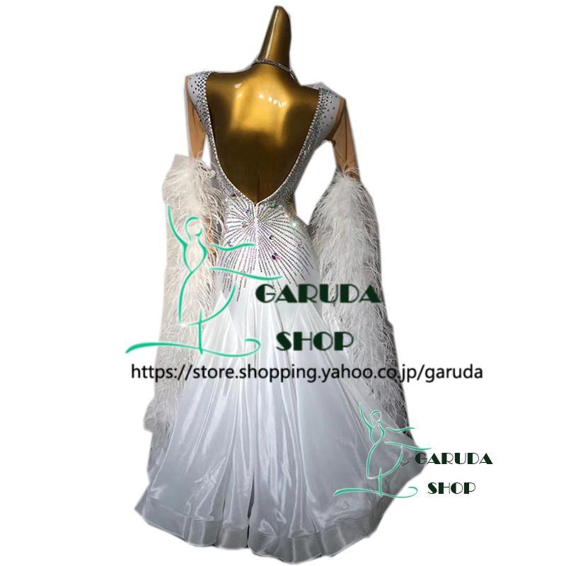 Garuda SHOP　レディース社交ダンス衣装　競技ドレス　ワルツドレス高級品　発表会用演出服パーティードレスワンピース　セミオーダー可　2色　品番5057_4