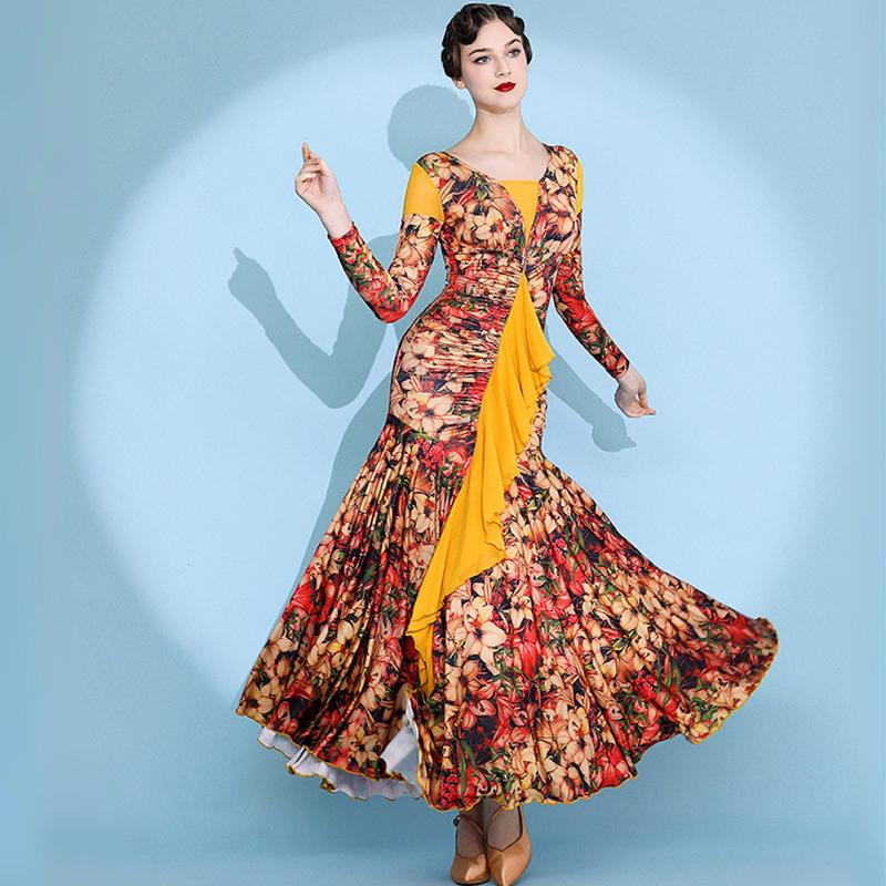 大人気✨花柄スタンダードワンピース 練習着 デモダンスパーティに