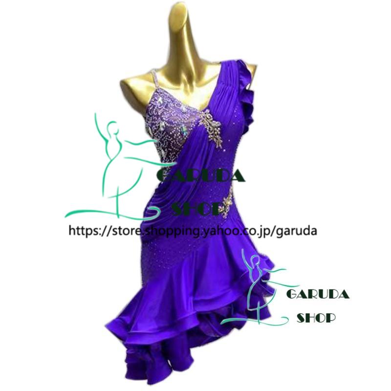 Garuda SHOP　レディース社交ダンス衣装　競技ドレス　ラテンドレス　高級品　発表会用演出服 　サイズ調整可  ライトストーン飾り　2色　品番5147 | 