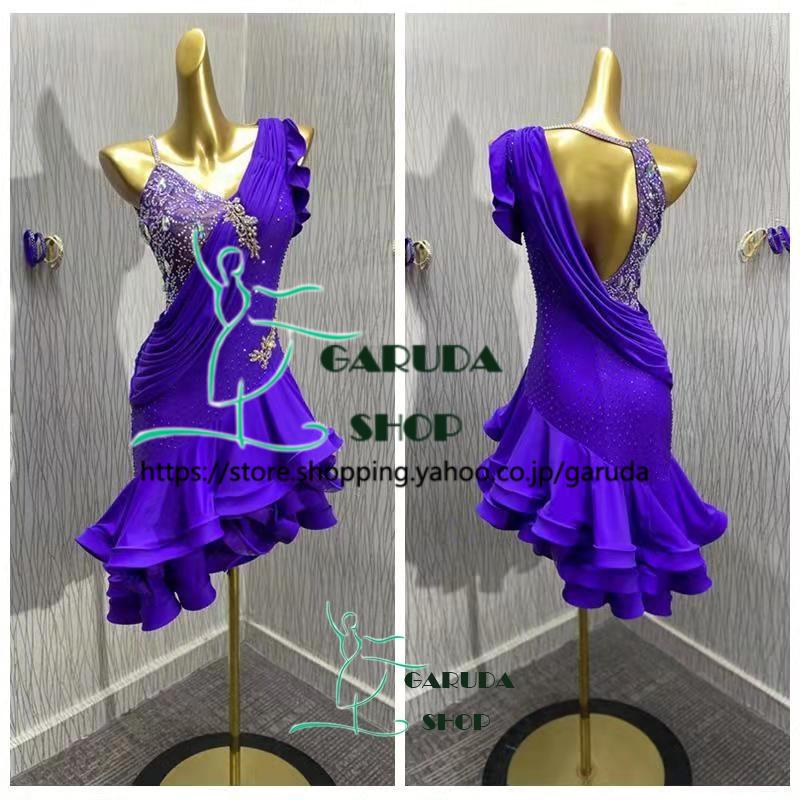 Garuda SHOP　レディース社交ダンス衣装　競技ドレス　ラテンドレス　高級品　発表会用演出服 　サイズ調整可  ライトストーン飾り　2色　品番5147 |  | 01