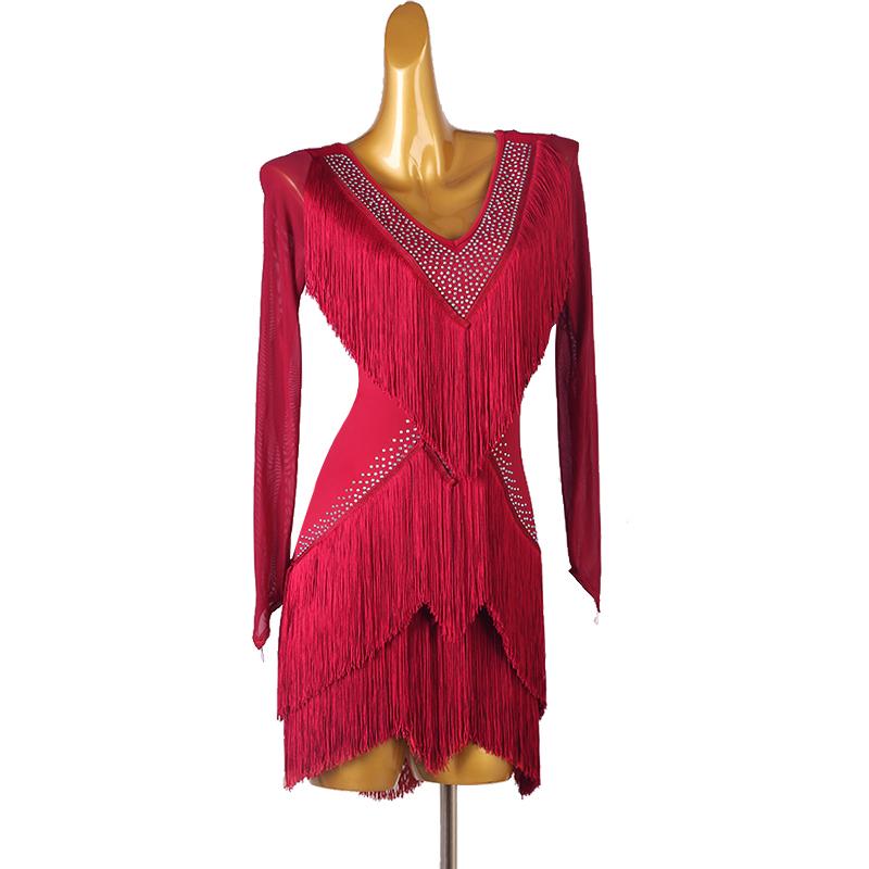 Garuda SHOP　レディース社交ダンス衣装　サイズ調整可　ラテン練習競技レッスンウエア　パーティーダンス発表会ワンピース 　品番5229 | 