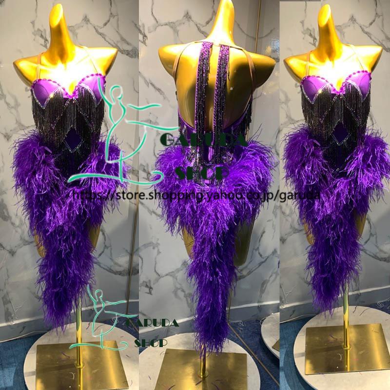 Garuda SHOP　レディース社交ダンス衣装　競技ドレス　ラテンドレス　高級品　発表会用演出服 　サイズ調整可 ライトストーン飾り　品番5284_1