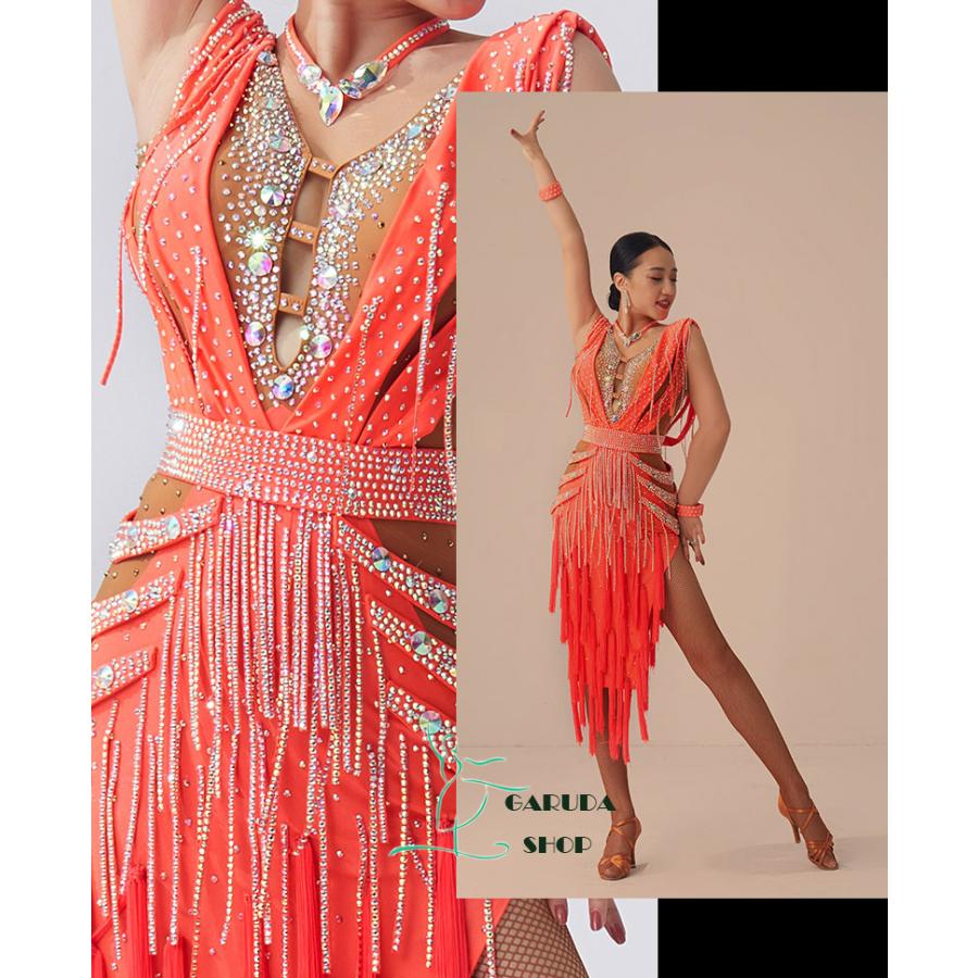 Garuda SHOP レディース社交ダンス衣装 競技ドレス ラテンドレス 高級