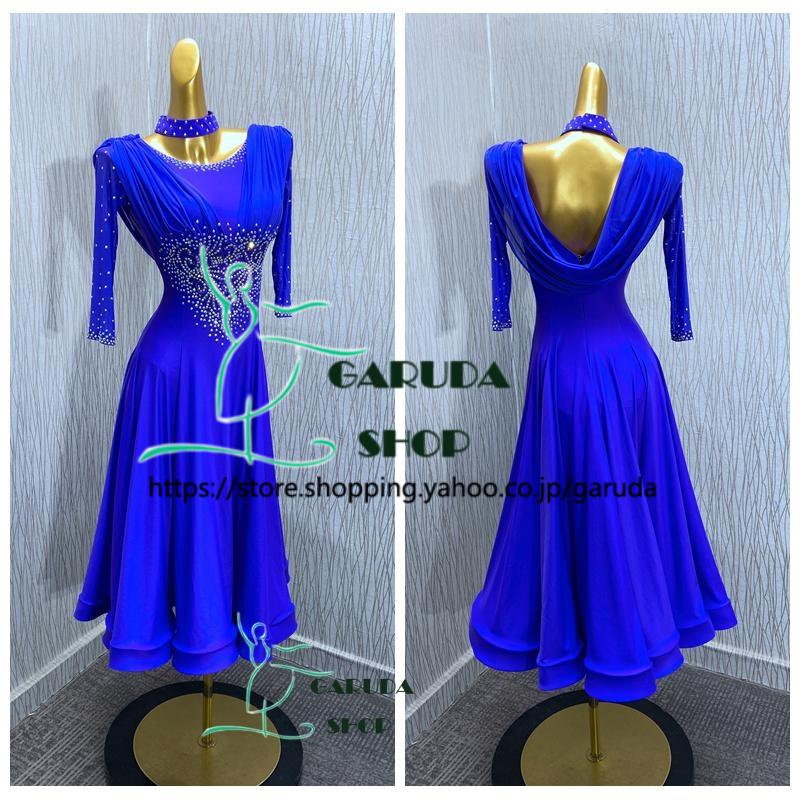 Garuda SHOP　レディース社交ダンス衣装　競技ドレス　新入荷新品　発表会用演出服パーティードレスワンピース　セミオーダー可　2色　品番5383_1