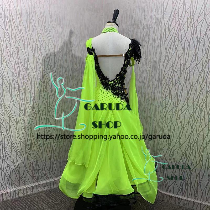 新品★ドレス★スタンダード★社交ダンス★競技会★パーティー★蛍光ウォーターメロン Garuda SHOP レディース社交ダンス衣装 競技ドレス ワルツドレス高級品