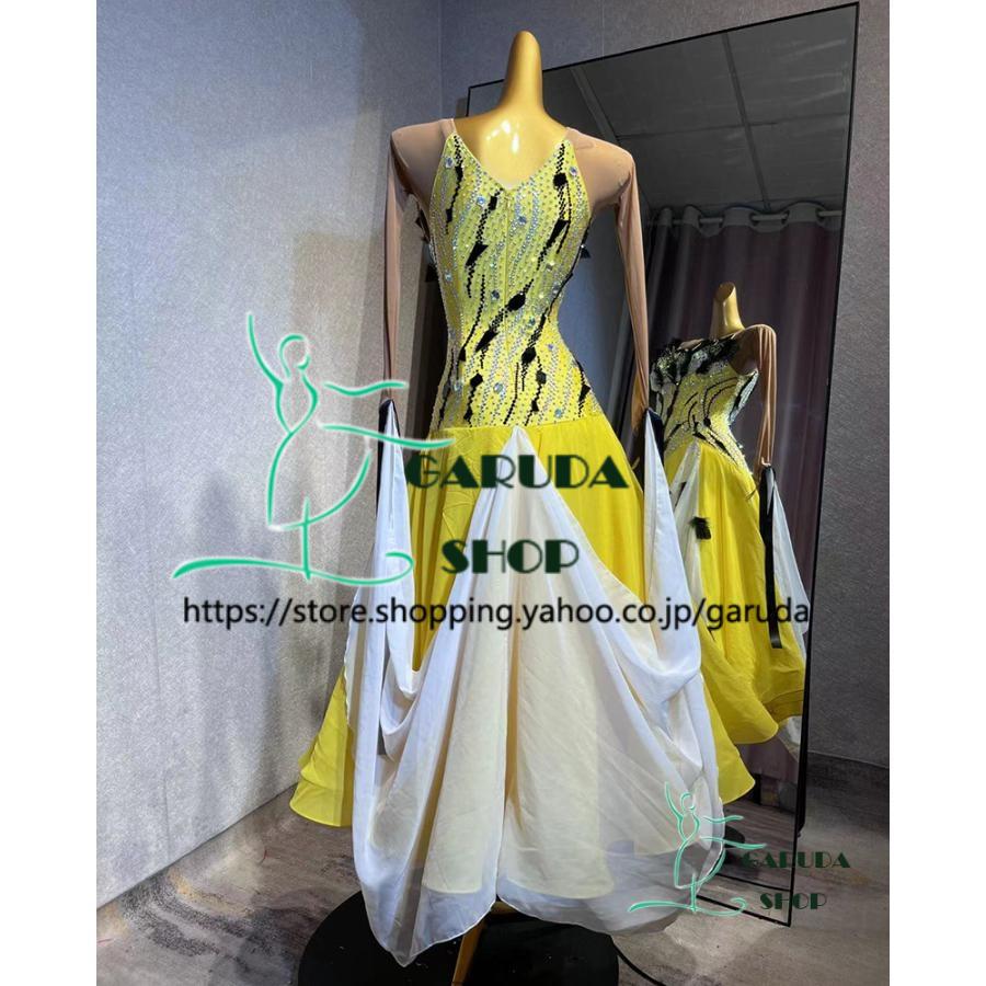 Garuda SHOP　レディース社交ダンス衣装　競技ドレス　ワルツドレス高級品　発表会用演出服パーティードレスワンピース　セミオーダー可　品番5455_1