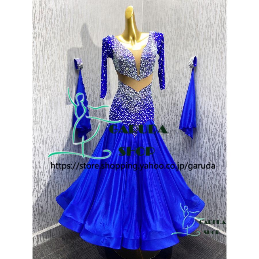 Garuda SHOP　レディース社交ダンス衣装　競技ドレス　ワルツドレス高級品　発表会用演出服パーティードレスワンピース　セミオーダー可　品番5538_2