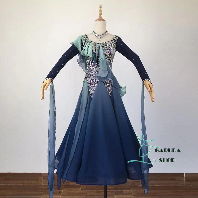 Garuda SHOP レディース社交ダンス衣装 競技ドレス ワルツドレス高級品 