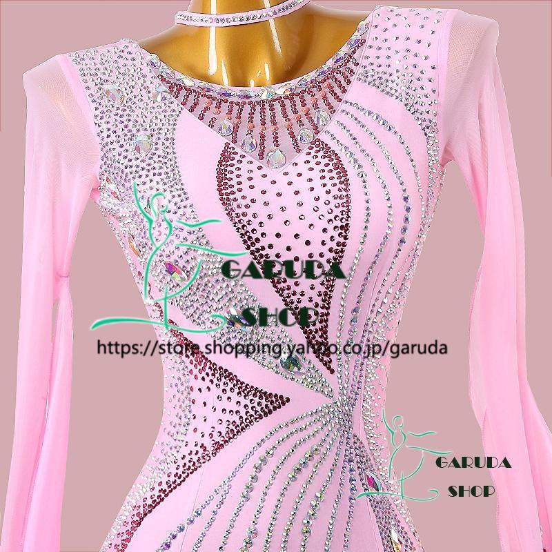 Garuda SHOP レディース社交ダンス衣装 競技ドレス ワルツドレス高級品 発表会用演出服パーティードレスワンピース セミオーダー可 品番5658の画像
