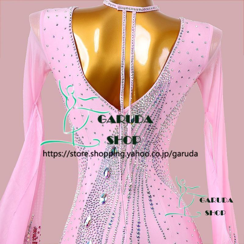 Garuda SHOP レディース社交ダンス衣装 競技ドレス ワルツドレス高級品 発表会用演出服パーティードレスワンピース セミオーダー可 品番5658の画像