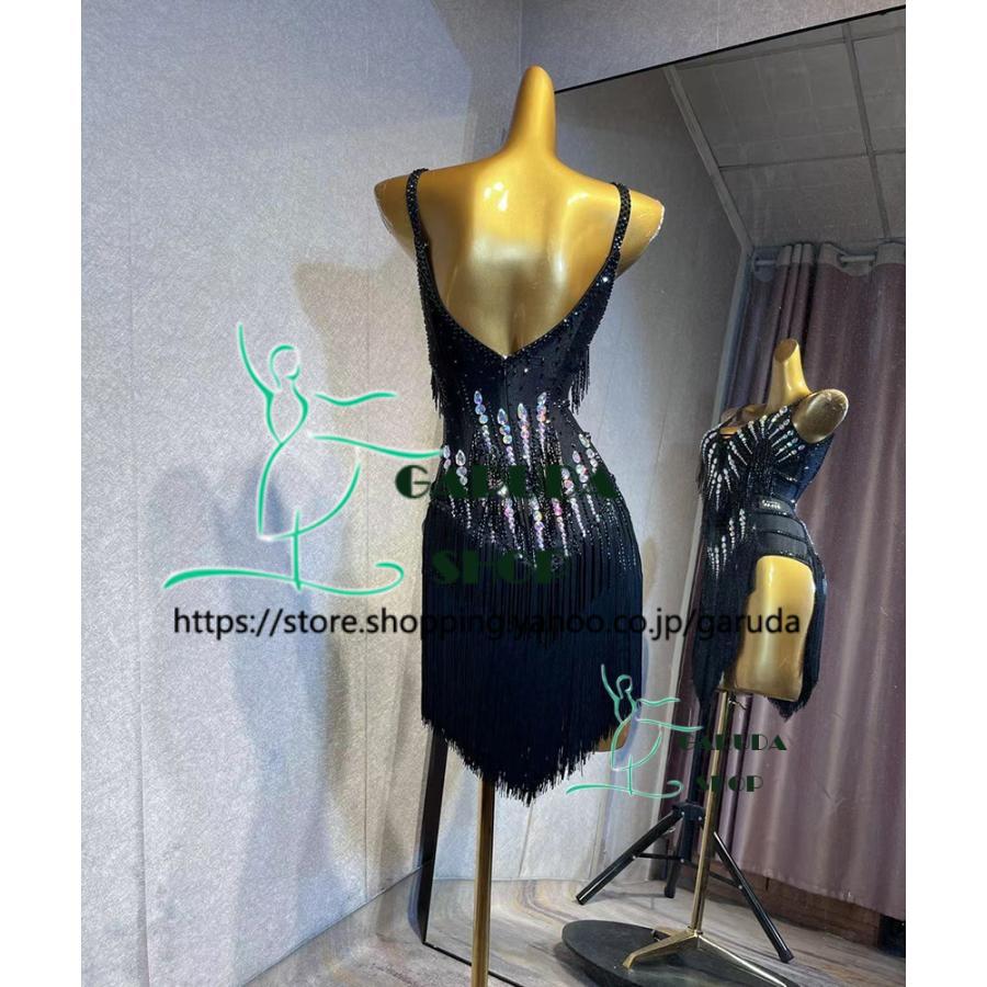 Garuda SHOP レディース社交ダンス衣装 競技ドレス ラテンドレス 高級品 発表会用演出服パーティードレス サイズ調整可 品番5708の画像