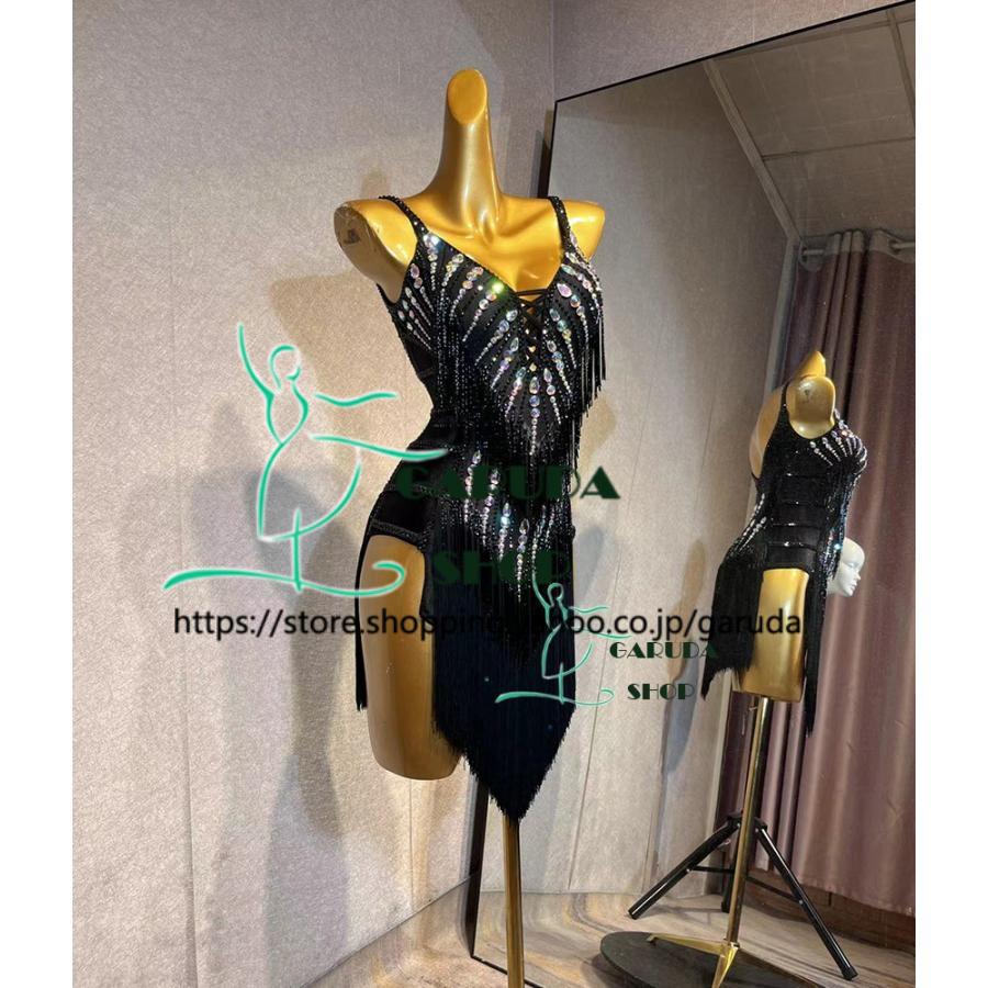 Garuda SHOP レディース社交ダンス衣装 競技ドレス ラテンドレス 高級品 発表会用演出服パーティードレス サイズ調整可 品番5708の画像