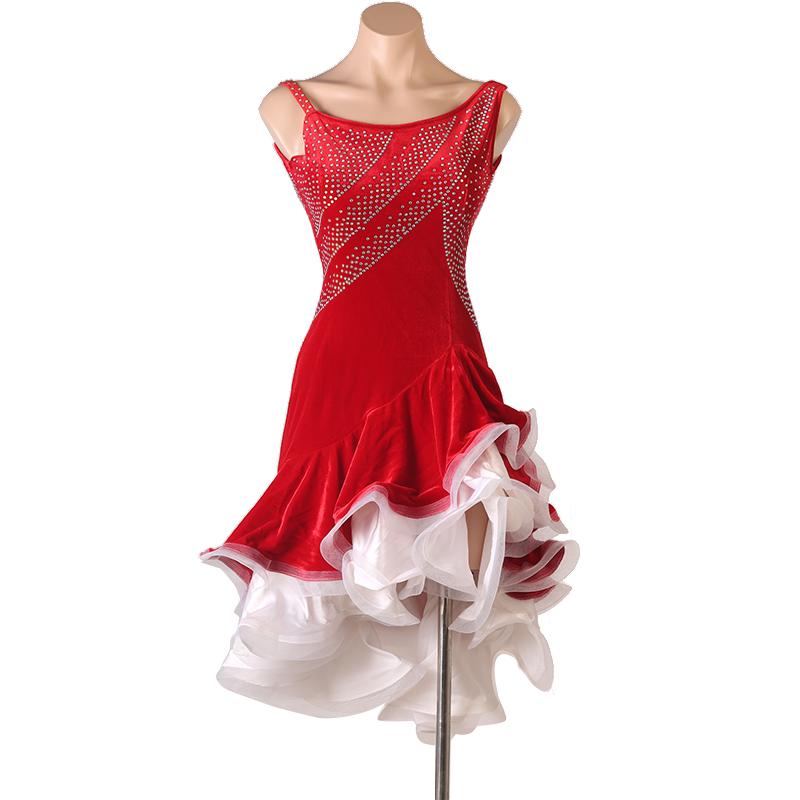 Garuda SHOP　レディース社交ダンス衣装　サイズ調整可　ラテン練習競技レッスンウエア　パーティーダンス発表会ワンピース 　品番5752 | 