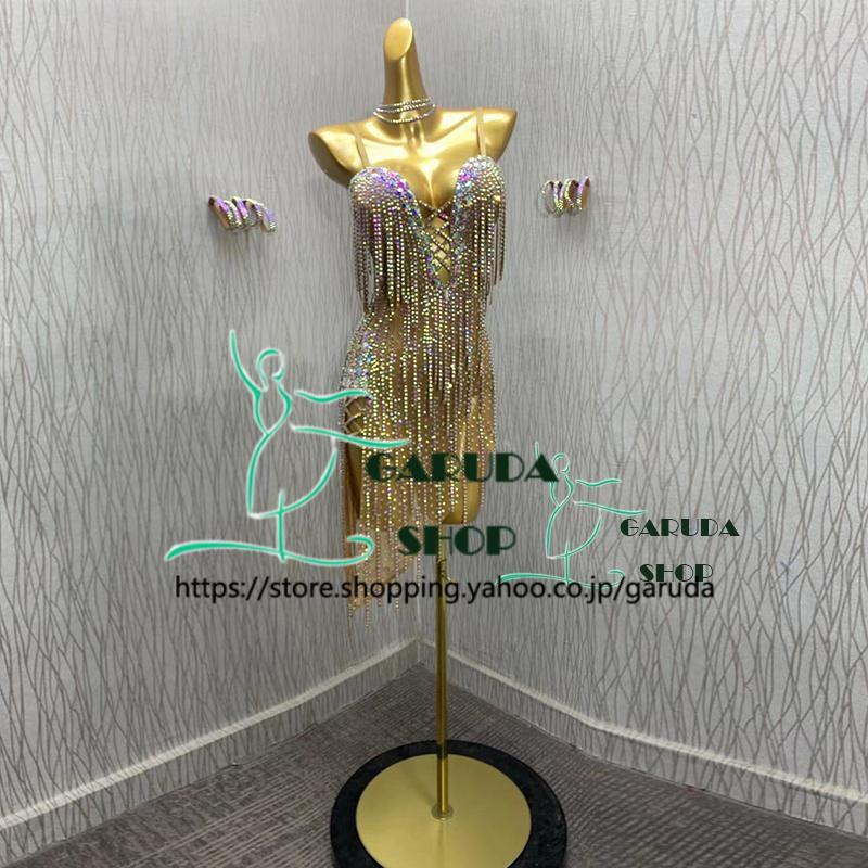 Garuda SHOP レディース社交ダンス衣装 競技ドレス ラテンドレス 高級品 発表会用演出服パーティードレス サイズ調整可 品番5795の画像