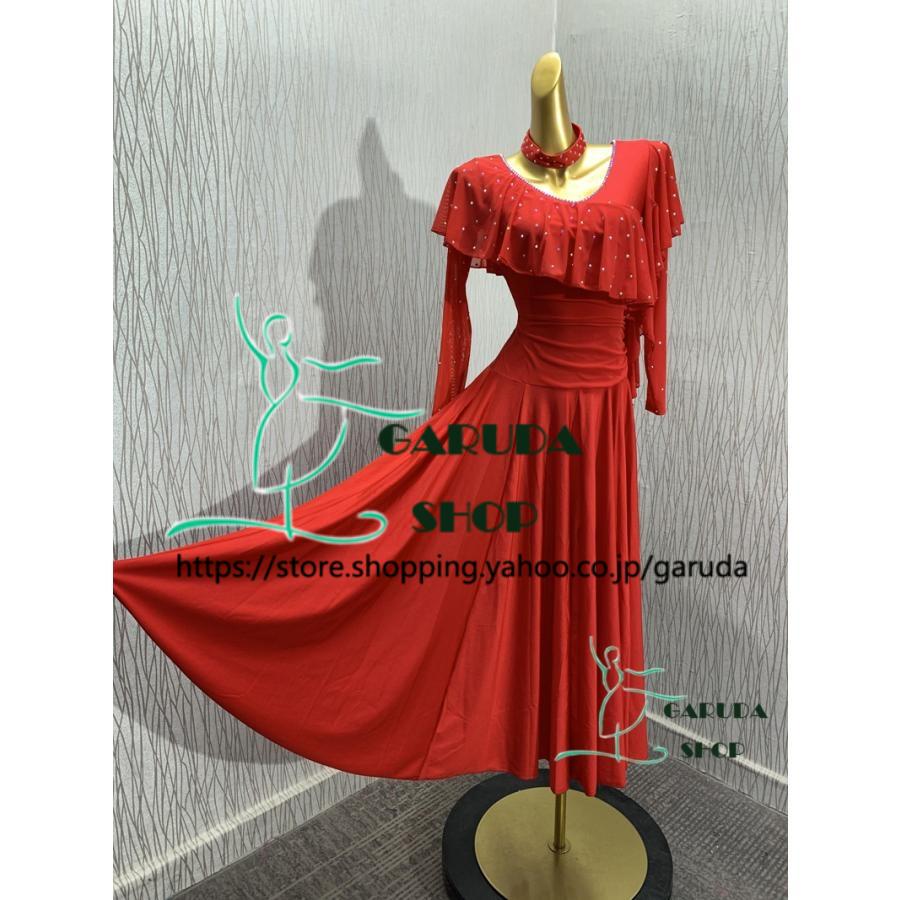 Garuda SHOP　レディース社交ダンス衣装　競技ドレス　新入荷新品　発表会用演出服パーティードレスワンピース　セミオーダー可　品番5802_3