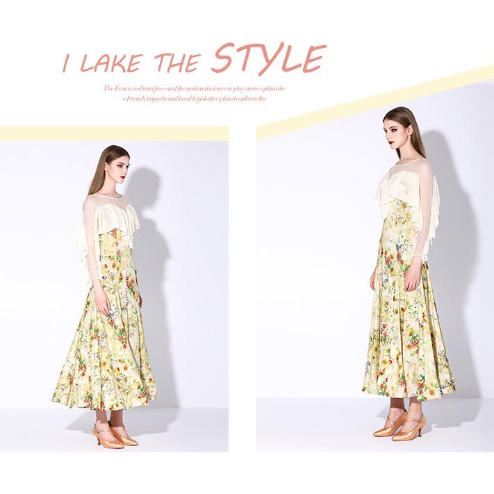 スタンダード向き✨ロングワンピース！練習着やダンスパーティにも Garuda SHOP 社交ダンス衣装レディース ダンスレッスン練習ロング