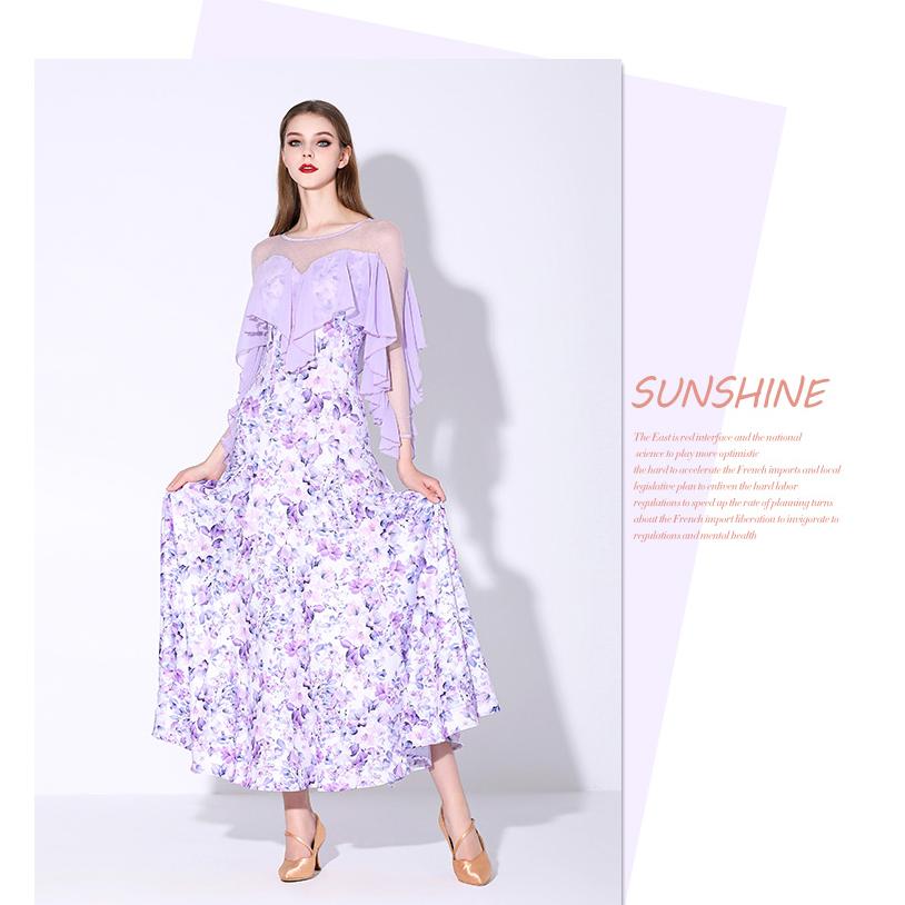 新品★スムース★スタンダード★パソ★パーティー★ドレス★社交ダンス★競技会★薄紫 Garuda SHOP 社交ダンス衣装レディース ダンスレッスン練習ロング