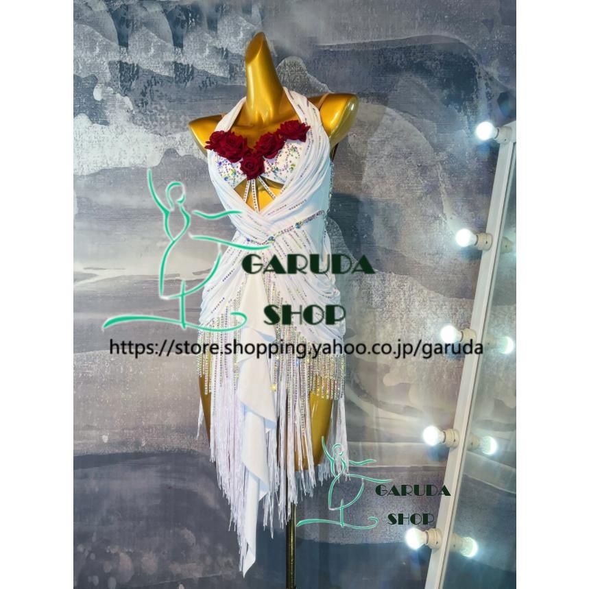 Garuda SHOP レディース社交ダンス衣装 競技ドレス ラテンドレス 高級品 発表会用演出服パーティードレス サイズ調整可 品番6269の画像