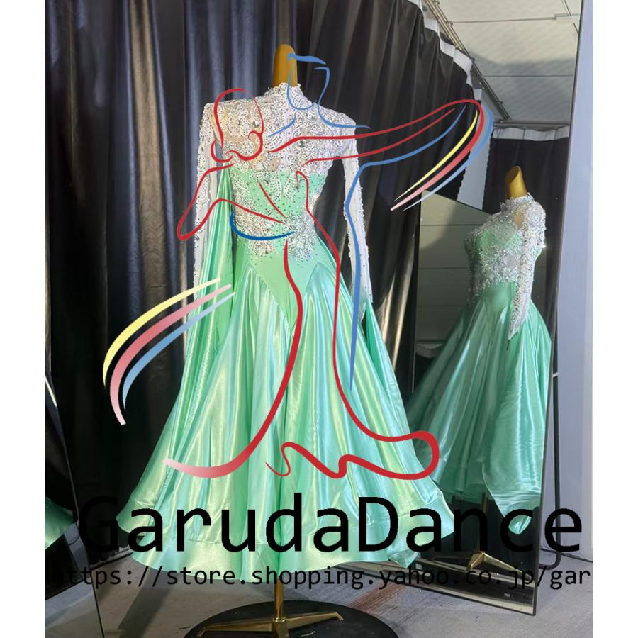 Garuda SHOP　レディース社交ダンス衣装　競技ドレス　ワルツドレス高級品　発表会用演出服パーティードレスワンピース　セミオーダー可　5色　品番6281 |  | 10