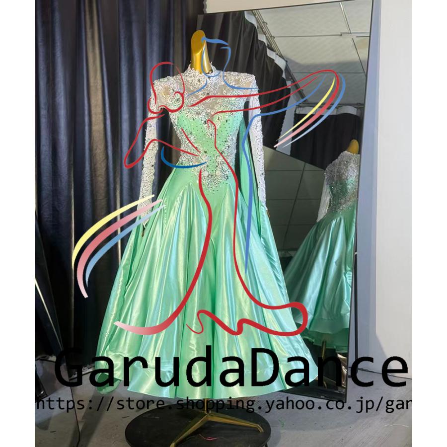 Garuda SHOP　レディース社交ダンス衣装　競技ドレス　ワルツドレス高級品　発表会用演出服パーティードレスワンピース　セミオーダー可　5色　品番6281 |  | 09