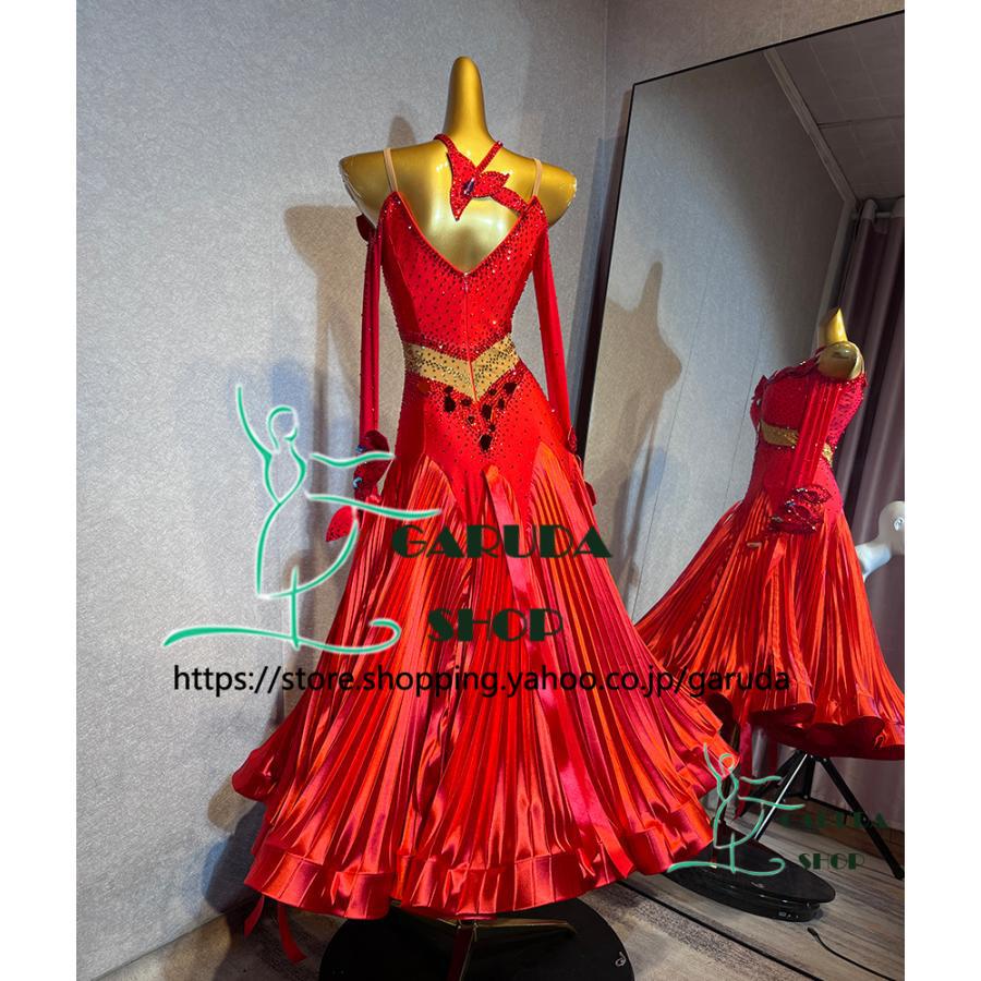 Garuda SHOP　レディース社交ダンス衣装　競技ドレス　ワルツドレス高級品　発表会用演出服パーティードレスワンピース　セミオーダー可　品番6286_1