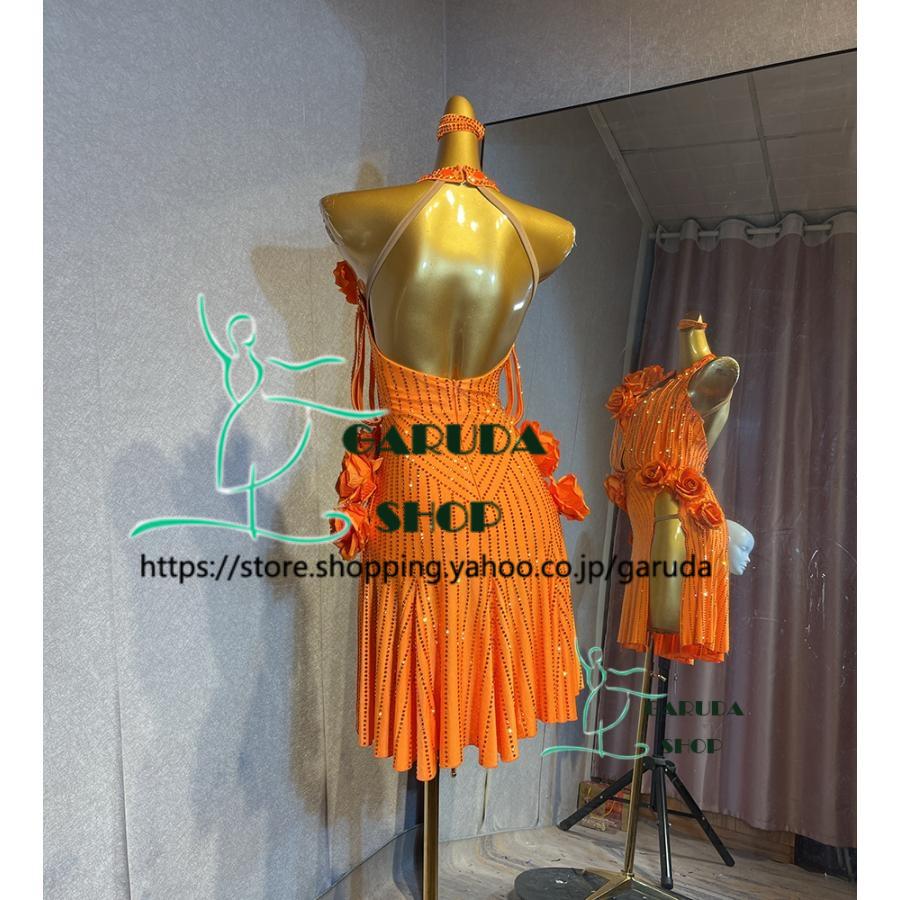 Garuda SHOP レディース社交ダンス衣装 競技ドレス ラテンドレス 高級品 発表会用演出服パーティードレス サイズ調整可 品番6310の画像