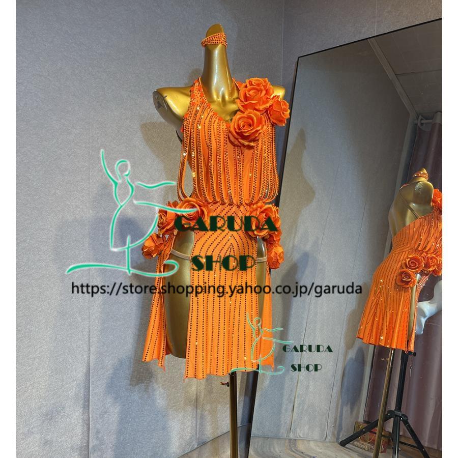 Garuda SHOP レディース社交ダンス衣装 競技ドレス ラテンドレス 高級品 発表会用演出服パーティードレス サイズ調整可 品番6310の画像