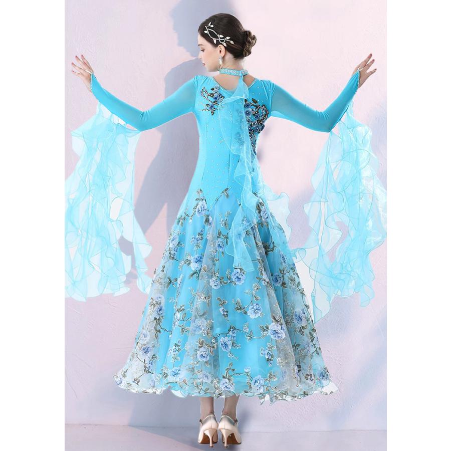 Garuda SHOP 社交ダンス衣装女性モダンドレス 発表会ワルツドレス