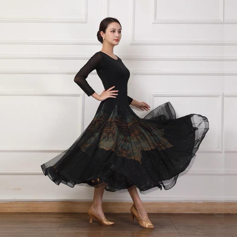 社交ダンス★新作★パーティー★レッスン★オリジナル★ドレス★メタリックブラック 社交ダンス ドレス 競技会 衣装 ダンス