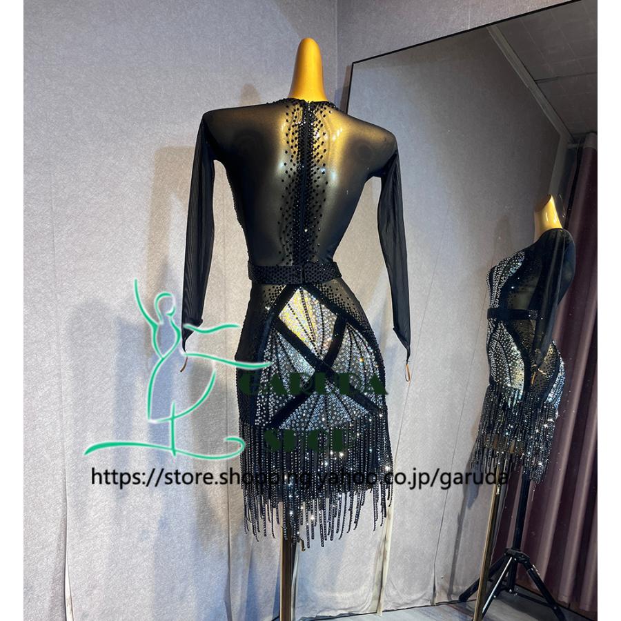 Garuda SHOP レディース社交ダンス衣装 競技ドレス ラテンドレス 高級品 発表会用演出服パーティードレス サイズ調整可 品番6626の画像