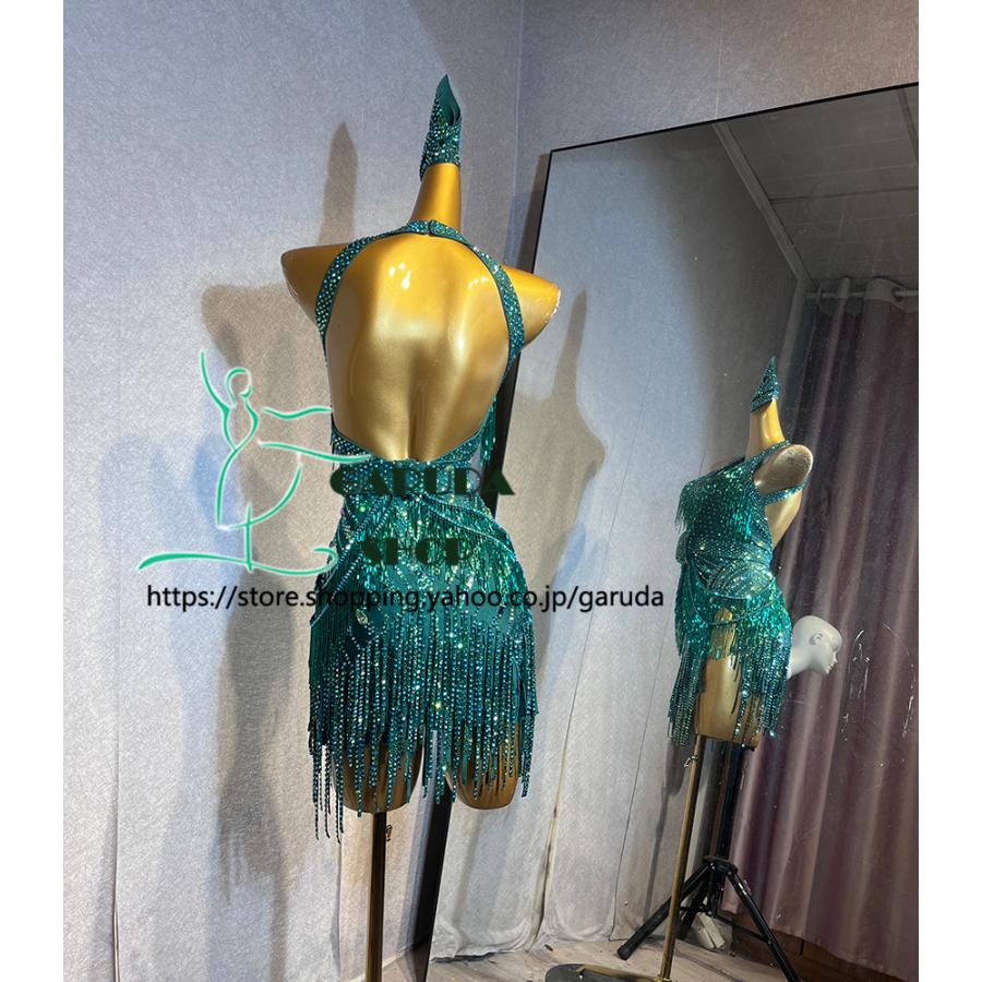新品★ラテンドレス★M★社交ダンス★ショッキングカラー★黄緑★競技会★パーティー Garuda SHOP レディース社交ダンス衣装 競技ドレス ラテンドレス 高級