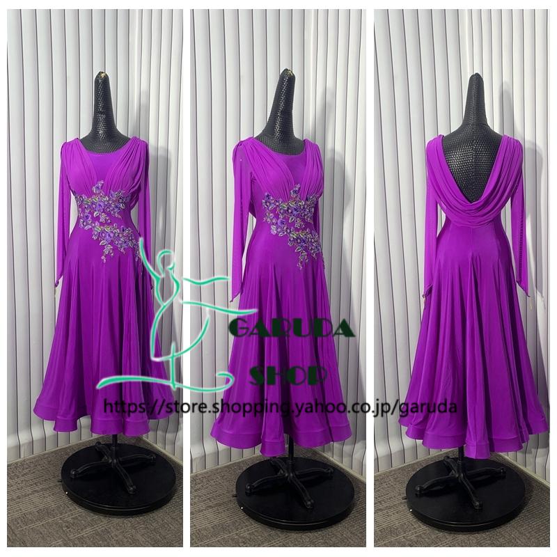 Garuda SHOP　レディース社交ダンス衣装　競技ドレス　新入荷新品　発表会用演出服パーティードレスワンピース　セミオーダー可　品番6682_1