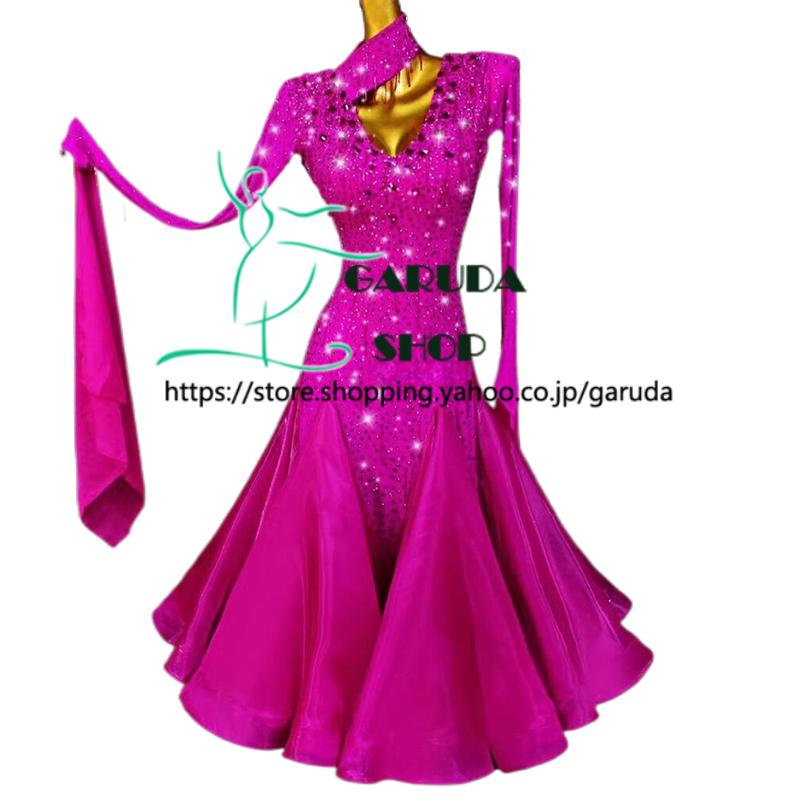 Garuda SHOP レディース社交ダンス衣装 競技ドレス ワルツドレス高級品