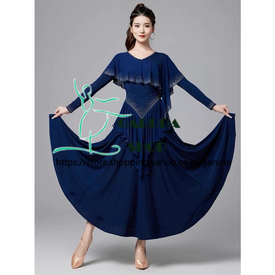 Garuda SHOP　社交ダンス衣装 レディースダンスレッスン練習ワンピースドレス＆ロングワンピース　パーティドレス　社交ダンス　モダンドレス　品番7017 |  | 01