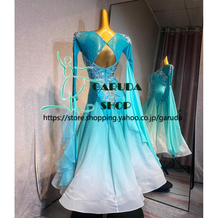 Garuda SHOP　レディース社交ダンス衣装　競技ドレス　ワルツドレス高級品　発表会用演出服パーティードレスワンピース　セミオーダー可　品番7031_1