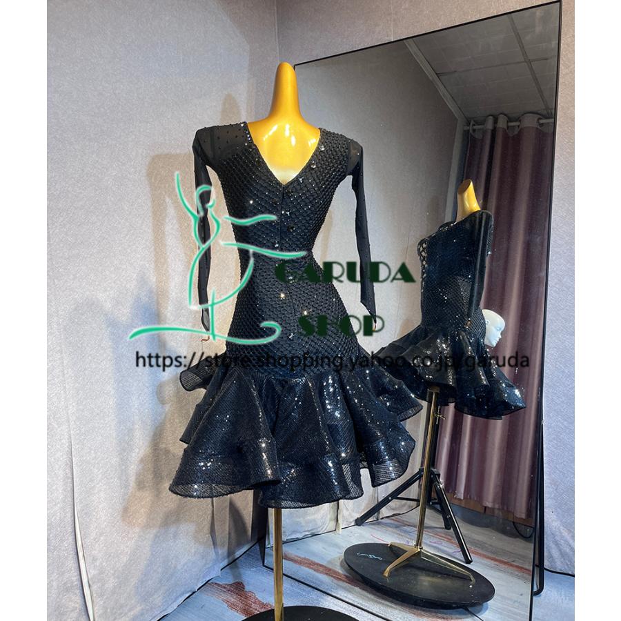 Garuda SHOP　レディース社交ダンス衣装　競技ドレス　ラテンドレス　高級品　発表会用演出服パーティードレス　サイズ調整可　セミオーダー　品番7050 身長160 170cm