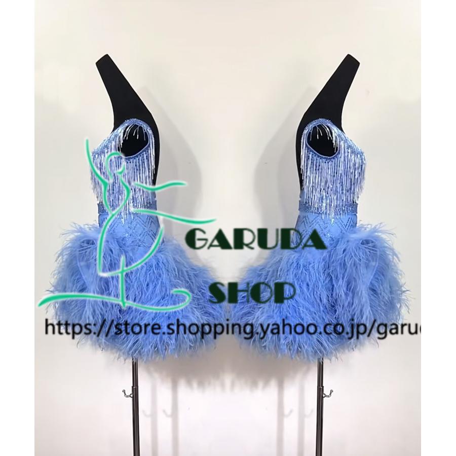 Garuda SHOP　レディース社交ダンス衣装　競技ドレス　ラテンドレス　高級品　発表会用演出服パーティードレス　サイズ調整可　セミオーダー　2色　品番7054_4