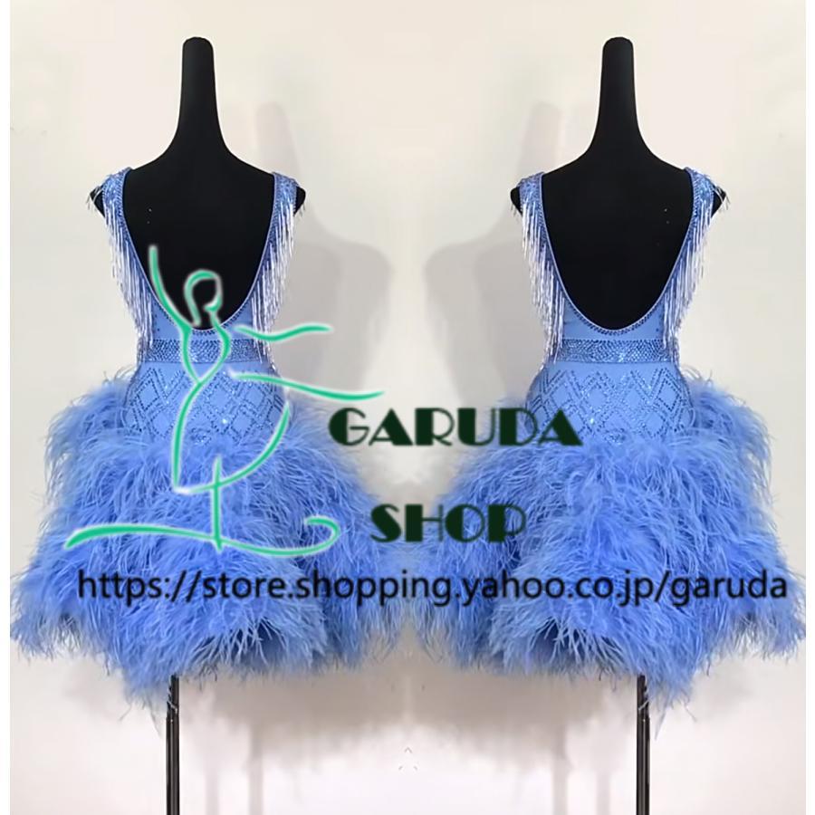 Garuda SHOP　レディース社交ダンス衣装　競技ドレス　ラテンドレス　高級品　発表会用演出服パーティードレス　サイズ調整可　セミオーダー　2色　品番7054_5