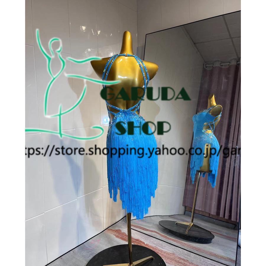 Garuda SHOP レディース社交ダンス衣装 ダンスドレス サイズオーダー対応 ラテン競技試合パーティードレス スタンダードドレス 2色  品番7239の画像