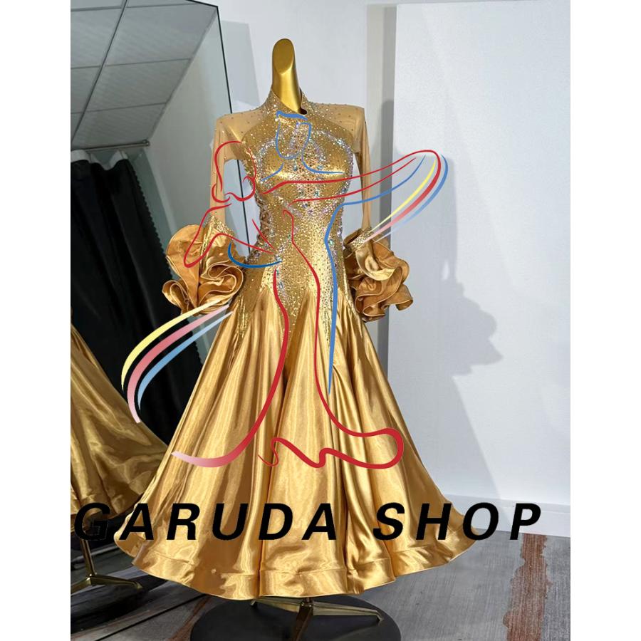 Garuda SHOP レディース社交ダンス衣装 競技ドレス ワルツドレス高級品