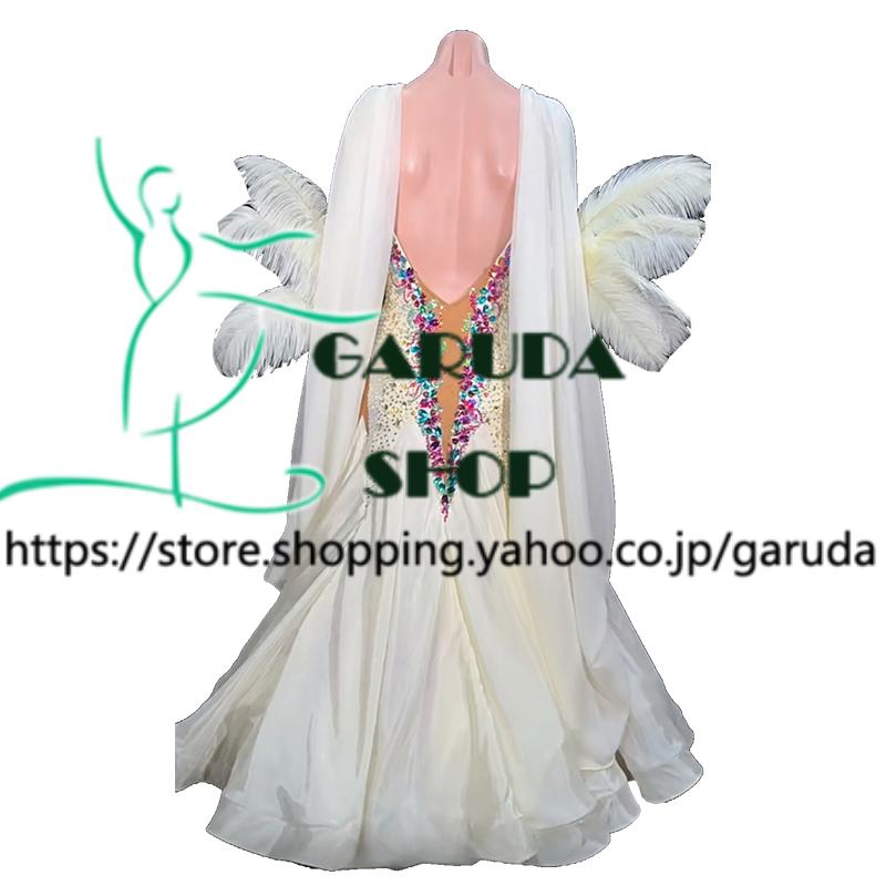 Garuda SHOP　レディース社交ダンス衣装　競技ドレス　モダンドレス高級ドレス　発表会用演出服パーティードレスワンピース　セミオーダー可　品番7436