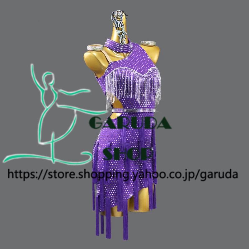 Garuda SHOP　レディース社交ダンス練習着　サイズ調整対応　ラテン練習ドレス競技試合レッスンウエア　スタンダードドレス　 ラテンドレス　品番7443_1