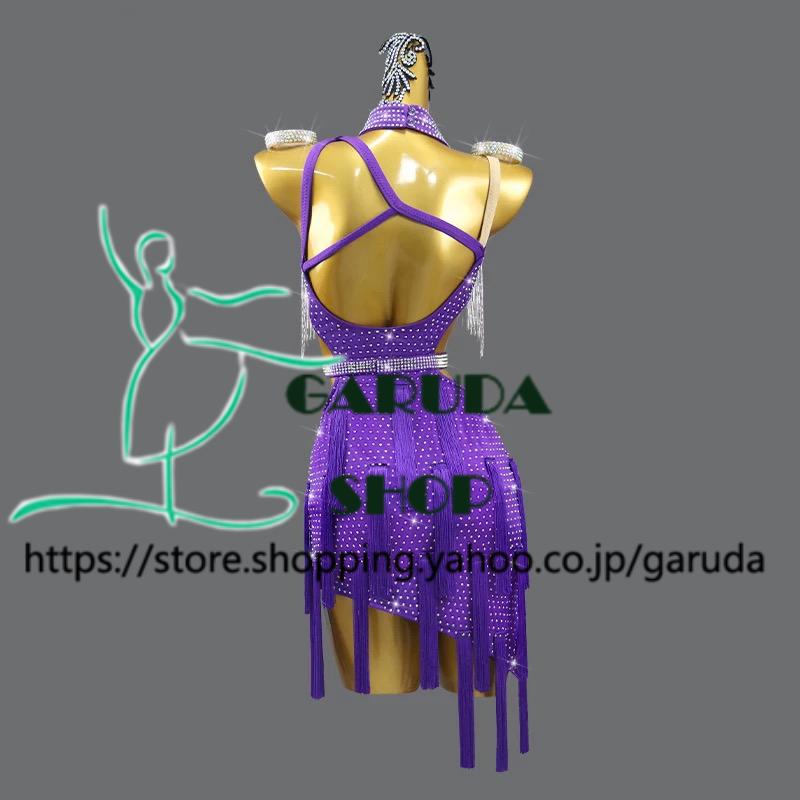 Garuda SHOP　レディース社交ダンス練習着　サイズ調整対応　ラテン練習ドレス競技試合レッスンウエア　スタンダードドレス　 ラテンドレス　品番7443_3